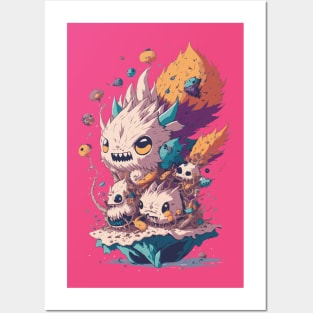 Fierce and Colorful Anime Creatures Posters and Art